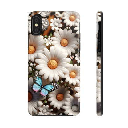 Butterflies, Leopard Print & Daisies Digital print Design Tough Phone Case compatible with a large variety of iPhone models,Gift, Phone Case