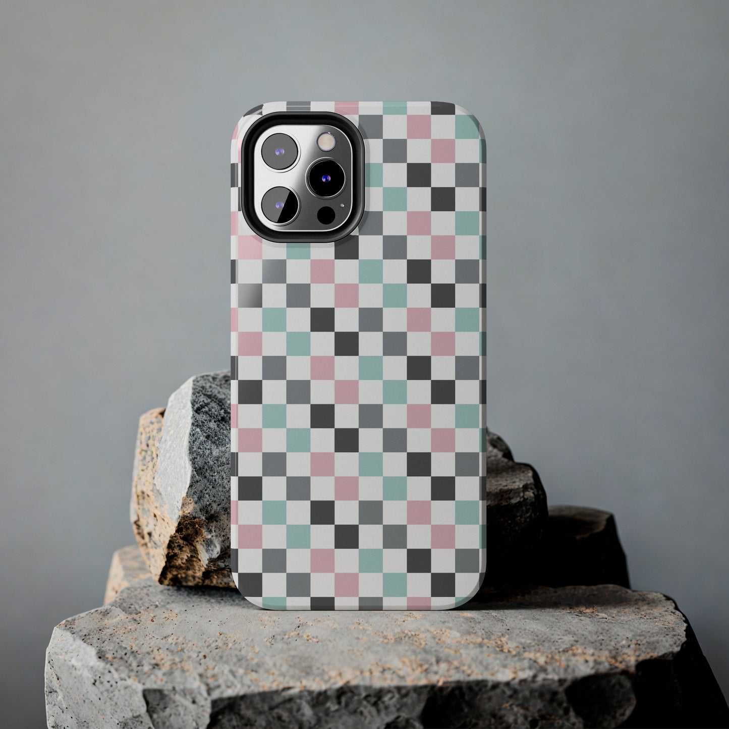 Multicolor Checkerboard print design Tough Phone Case compatible with a large variety of iphone models