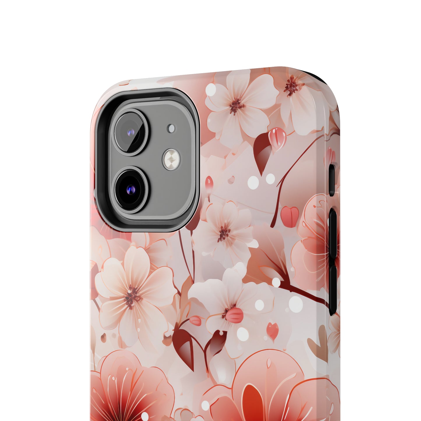 Pink Floral Pattern Design Tough Phone Case compatible with a large variety of iPhone models, Gift, Phone Case