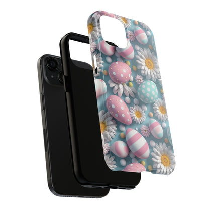 Easter Eggs and Daisies Digital print Design Tough Phone Case compatible with a large variety of iPhone models, Gift, Phone Case