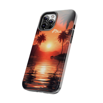 Sunset Beach Design iPhone Case, Beautiful Beach Scene, Artsy Surf Design, Protective Phone Cover compatible with a large variety of iPhone models, Phone Case, Gift