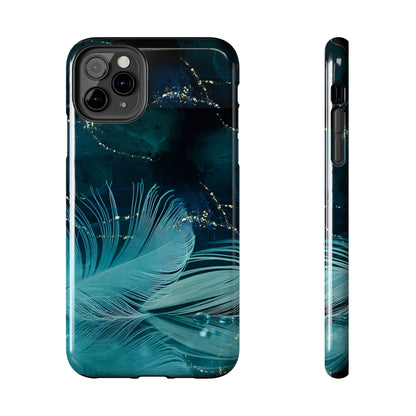 Dreamy Blue Feather design Tough Phone Case compatible with a large variety of iPhone models, Gift, Phone