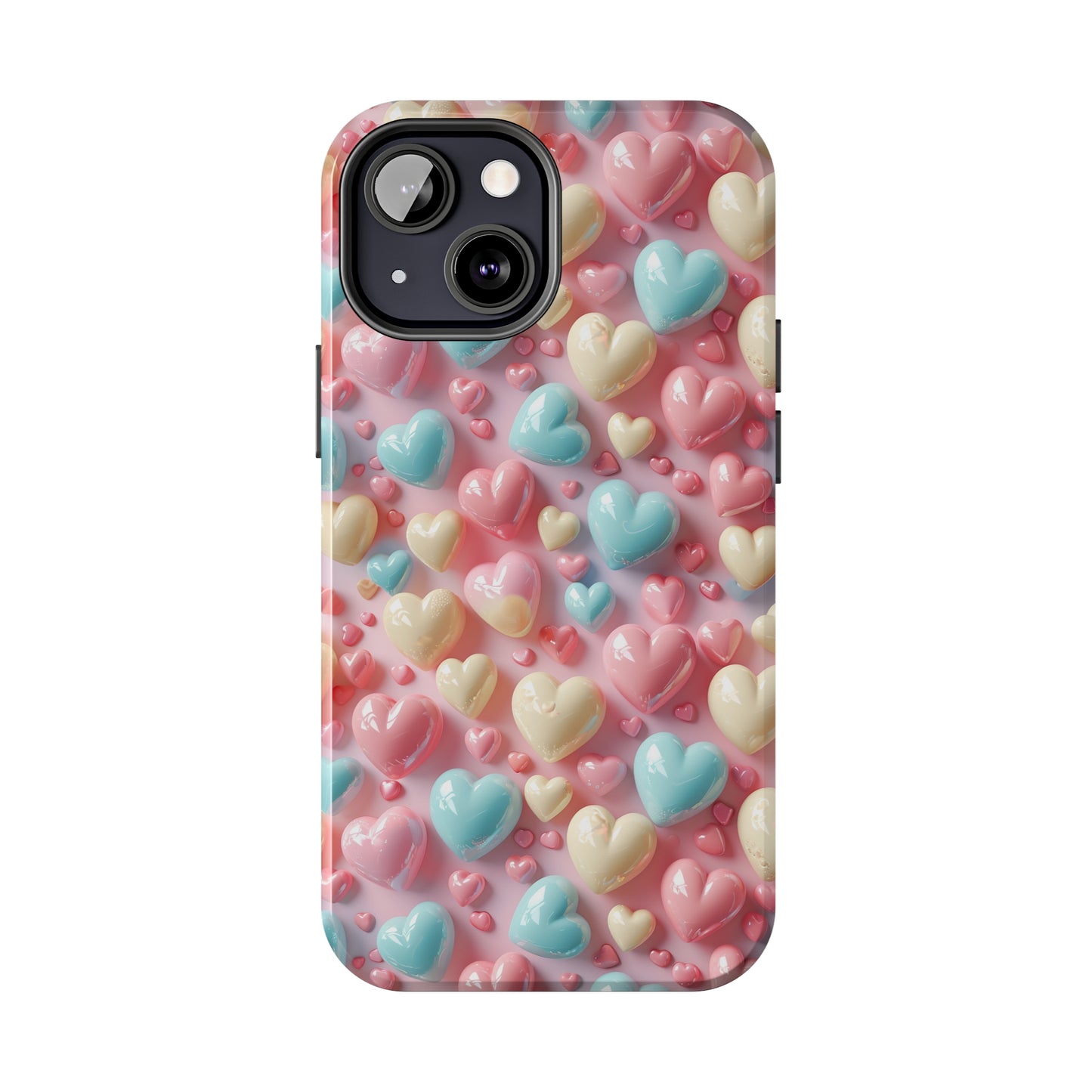 Valentine's Candy Hearts Pattern Design Tough Phone Case compatible with a large variety of iPhone models, Gift, Phone Case