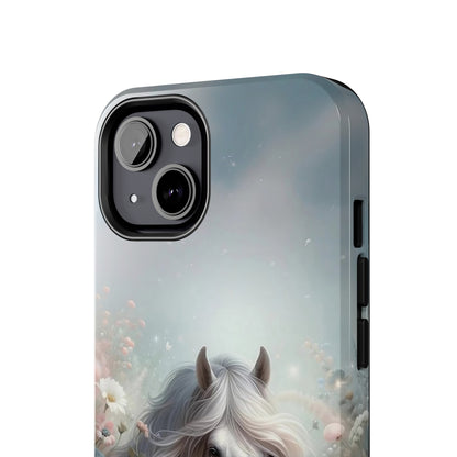 Beautiful Horse and Floral print Design Tough Phone Case compatible with a large variety of iPhone models, Gift, Phone Case