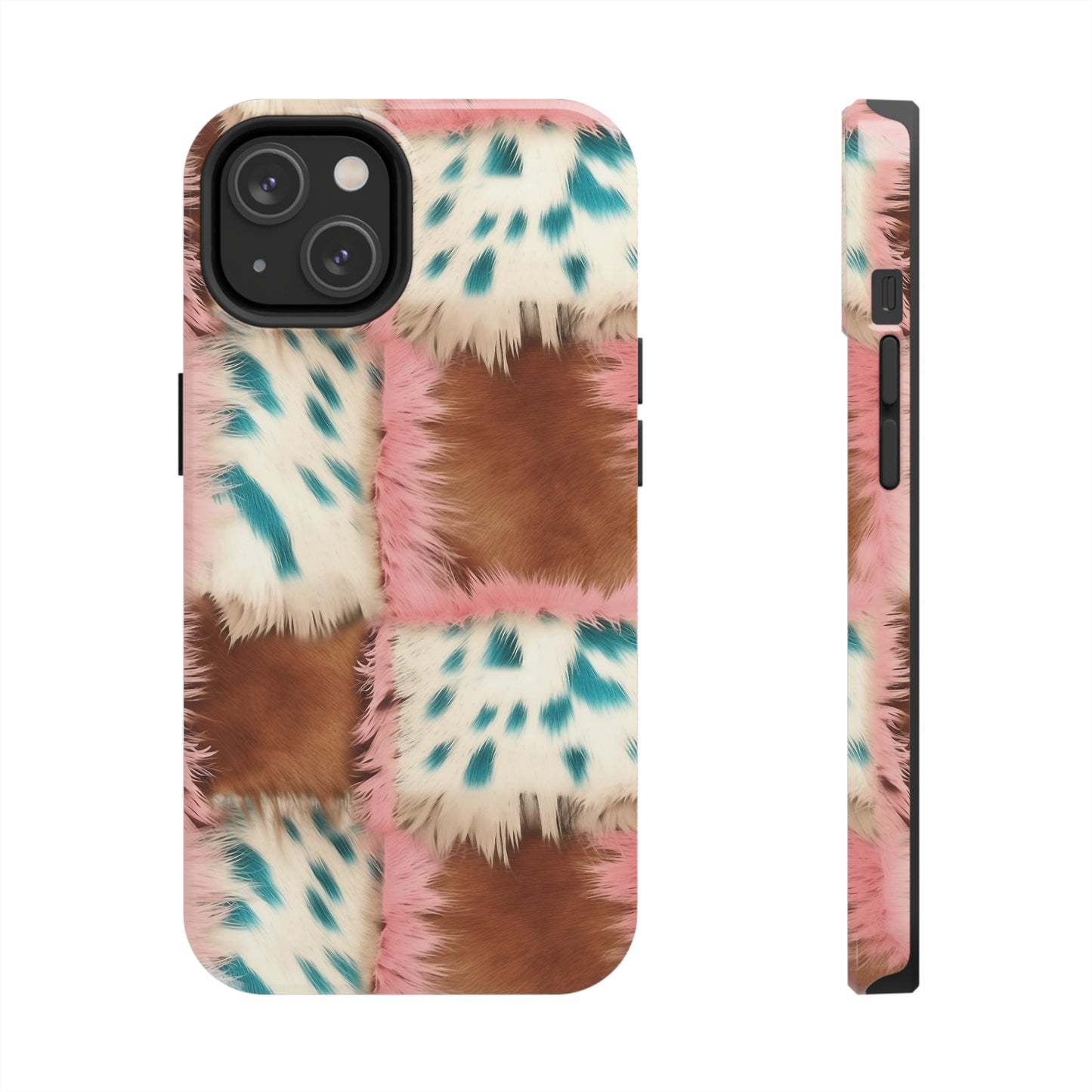 Modern Cowgirl Cowhide Design Pattern Print Tough Phone Case compatible with a large variety of phone models, Phone Case, Gift