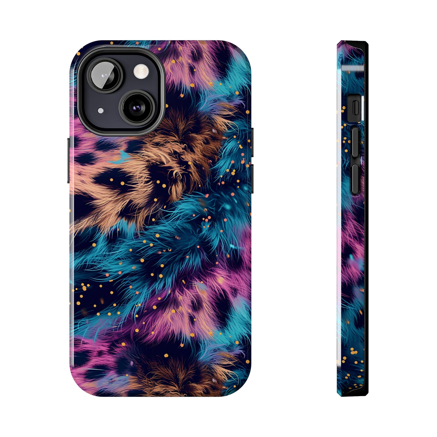 Multicolor unique leopard Pattern Design Tough Phone Case compatible with a large variety of iPhone models, Gift, Phone Case