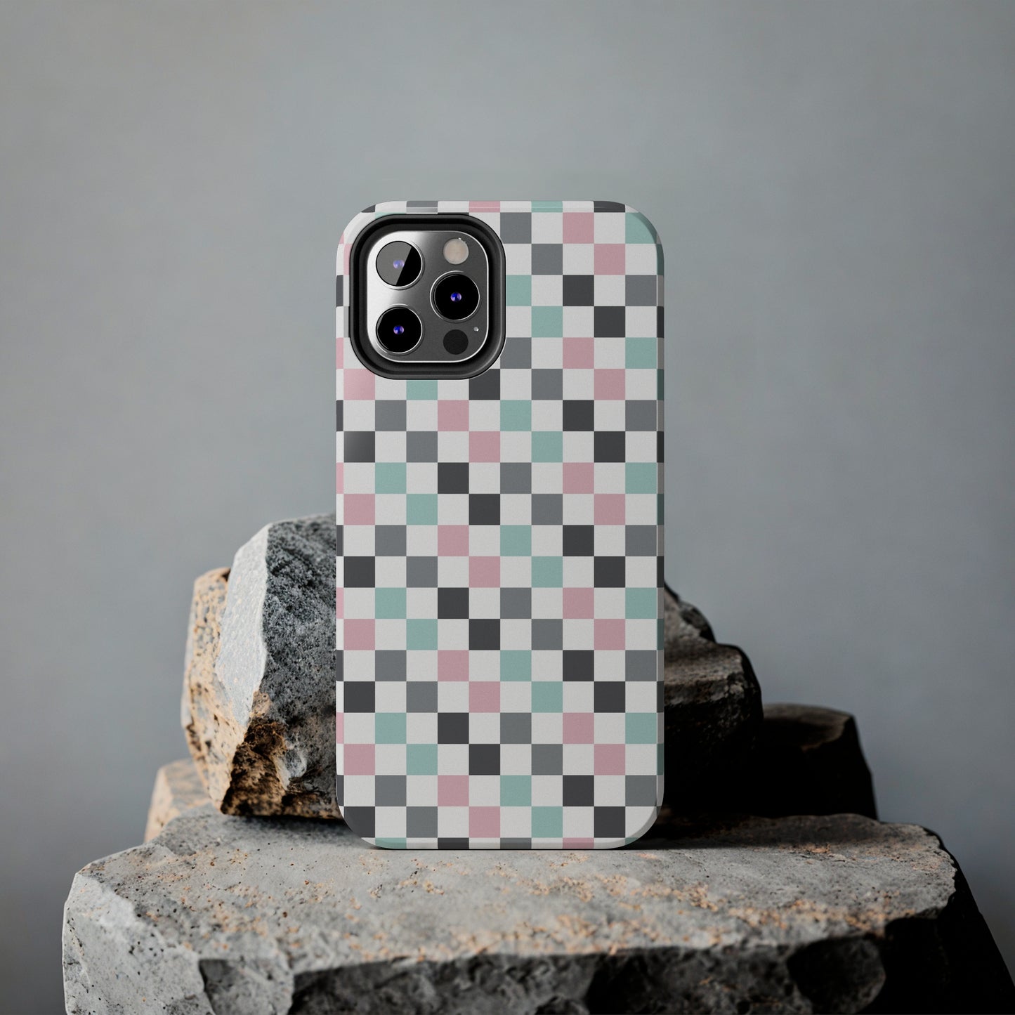 Multicolor Checkerboard print design Tough Phone Case compatible with a large variety of iphone models