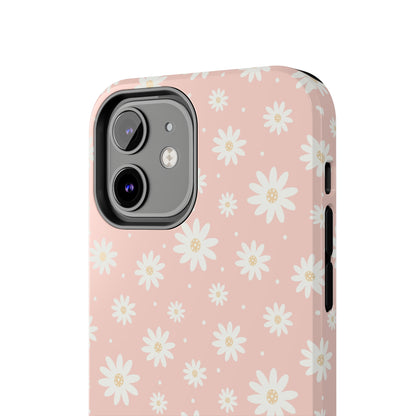 Cute Minimalist Flowers and Polka Dots Digital print Design Tough Phone Case compatible with a large variety of iPhone models, Gift, Phone Case