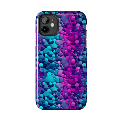 3D Bubble Print Pattern Design Tough Phone Case compatible with a large variety of iPhone models, Phone Case, Gift