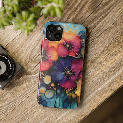 Vibrant 3D Watercolor Flowers print Design Tough Phone Case compatible with a large variety of iPhone models, Gift, Phone Case