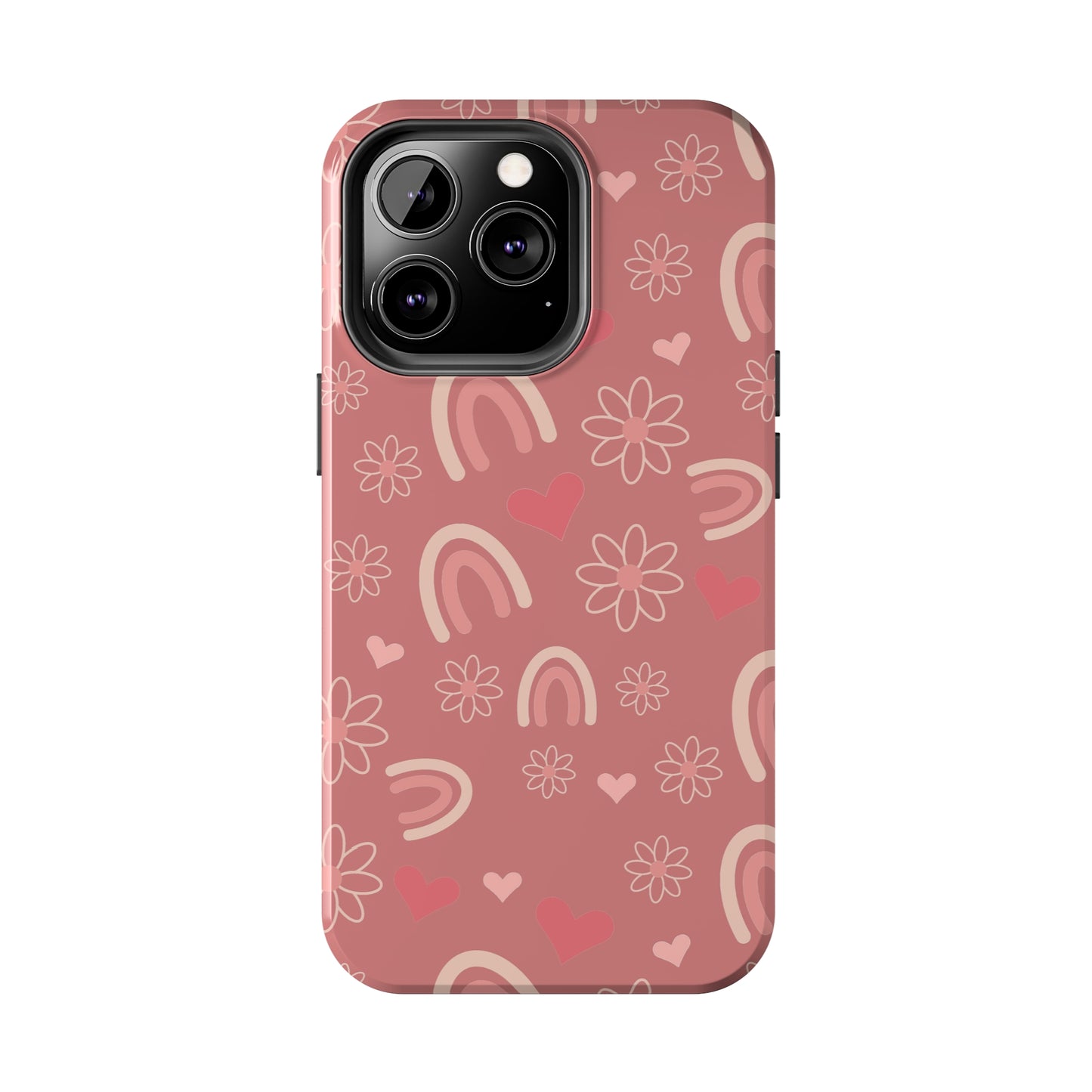 Daisy and Mauve Boho Rainbow print Design Tough Phone Case compatible with a large variety of iPhone models, Gift, Phone Case