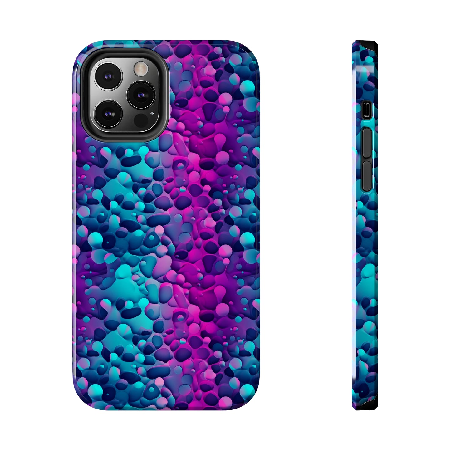 3D Bubble Print Pattern Design Tough Phone Case compatible with a large variety of iPhone models, Phone Case, Gift