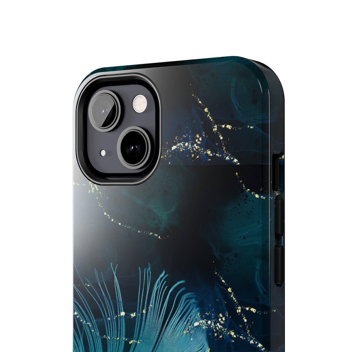 Dreamy Blue Feather design Tough Phone Case compatible with a large variety of iPhone models, Gift, Phone