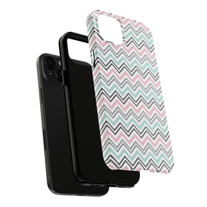 Pastel Chevron print design Tough Phone Case compatible with a large variety of iphone models