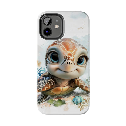 Cute Sea Turtle print Design Tough Phone Case compatible with a large variety of iPhone models, Gift, Phone Case