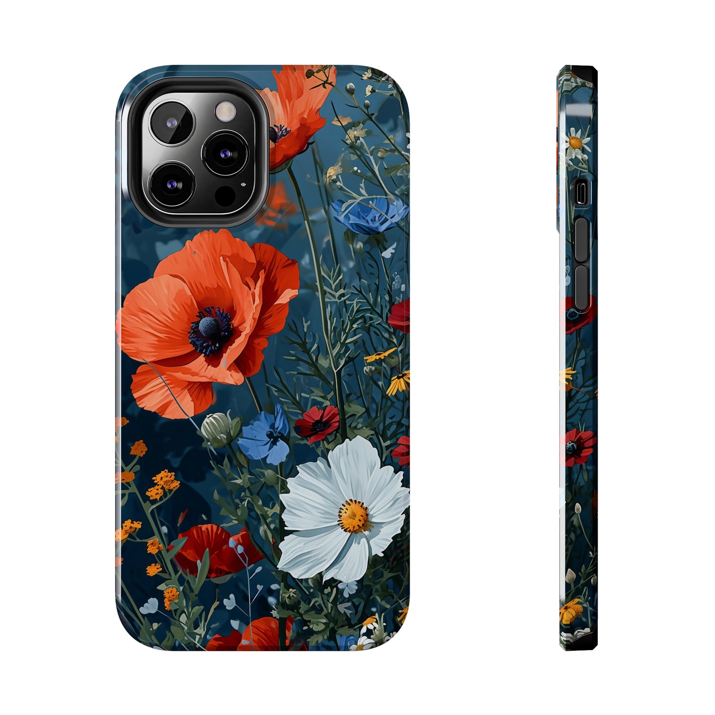 Wildflowers Vibrant Tones Digital print Design Tough Phone Case compatible with a large variety of iPhone models, Gift, Phone Case