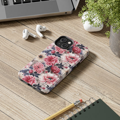 Elegant Blooms Digital print Design Tough Phone Case compatible with a large variety of iPhone models, Gift, Phone Case