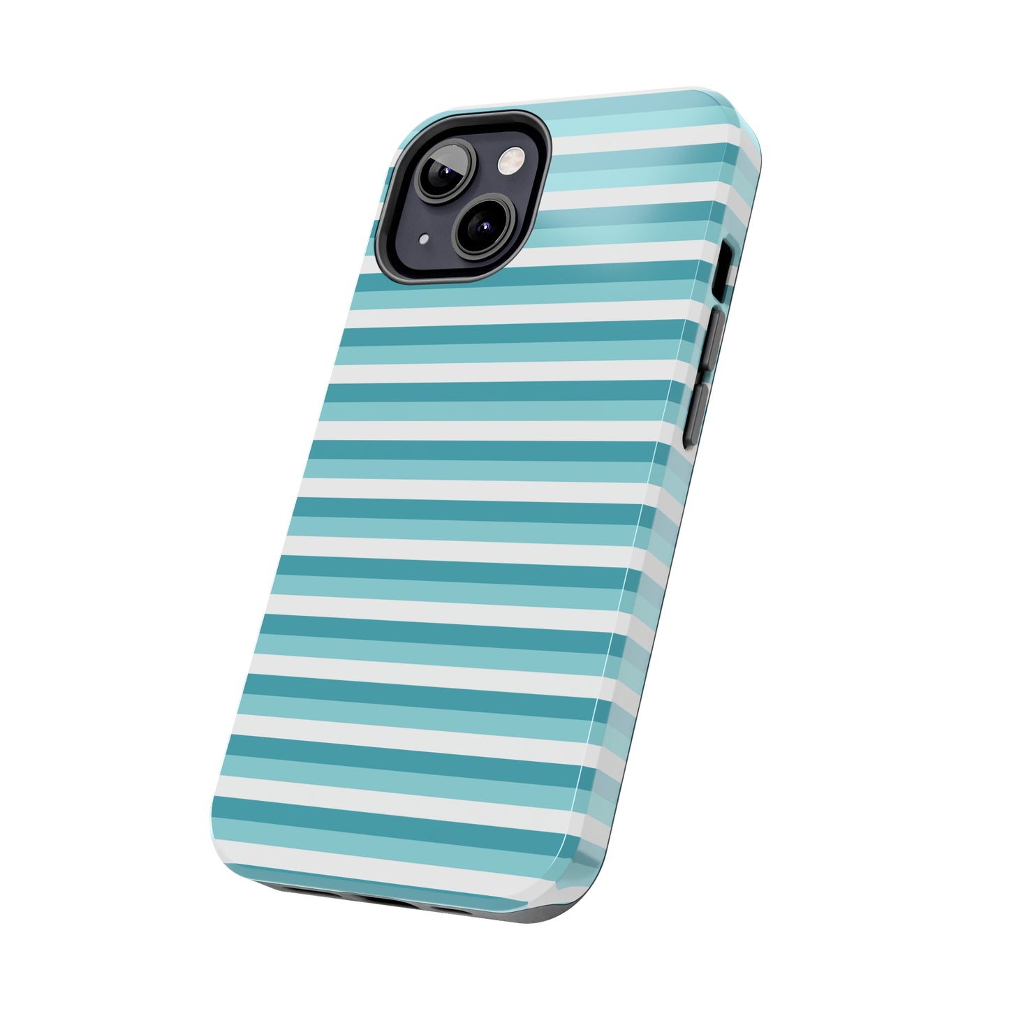 Blue and White Girly Stripe print Design Tough Phone Case compatible with a large variety of iPhone models, Gift, Phone Case