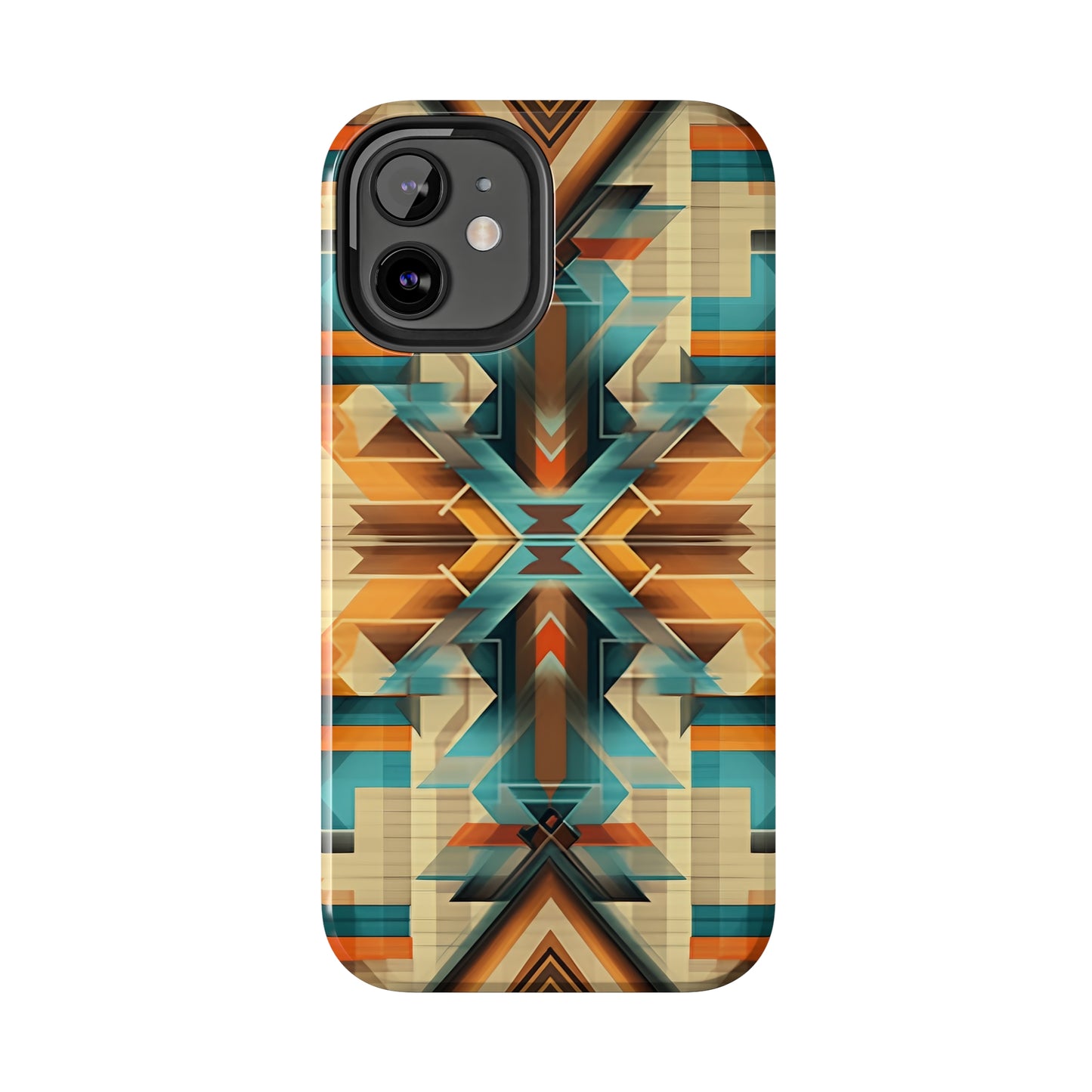 Beautiful Blue and Cream Native American Pattern Design Tough Phone Case compatible with a large variety of iPhone models, Gift, Phone Case