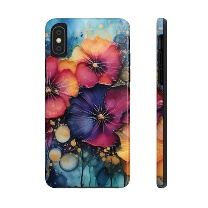 Vibrant 3D Watercolor Flowers print Design Tough Phone Case compatible with a large variety of iPhone models, Gift, Phone Case