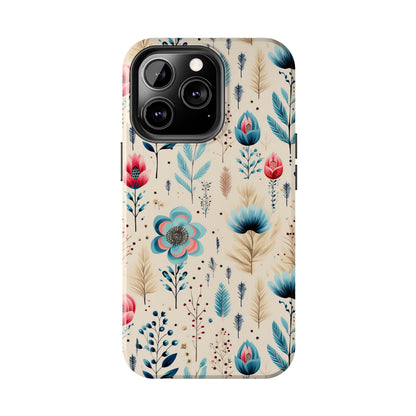 Boho Floral Pattern design Tough Phone Case compatible with a large variety of iphone models