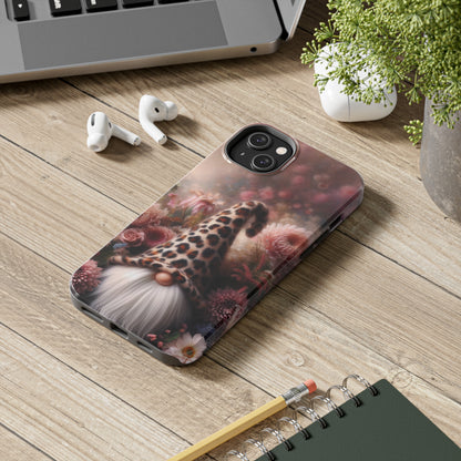 Leopard Print Fantasy Gnome Design Phone Case- Lightweight, Impact Resistant Cover for iPhone 6, 6s, 12, 13, 14, 15