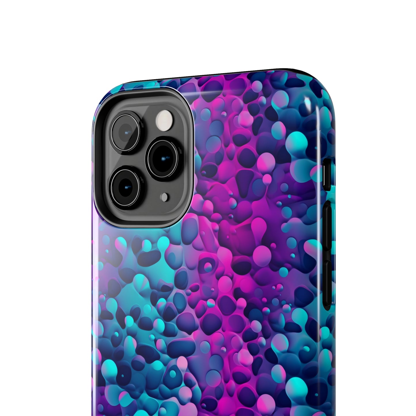 3D Bubble Print Pattern Design Tough Phone Case compatible with a large variety of iPhone models, Phone Case, Gift