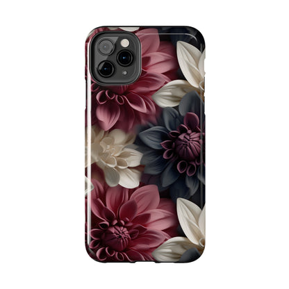 Elegant Dahlias design Tough Phone Case compatible with a large variety of iPhone models, Birthday Gift, Phone Case