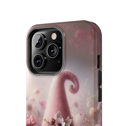 Pink Floral Fantasy Gnome Design Phone Case- Lightweight, Impact Resistant Cover for iPhone 6, 6s, 12, 13, 14, 15