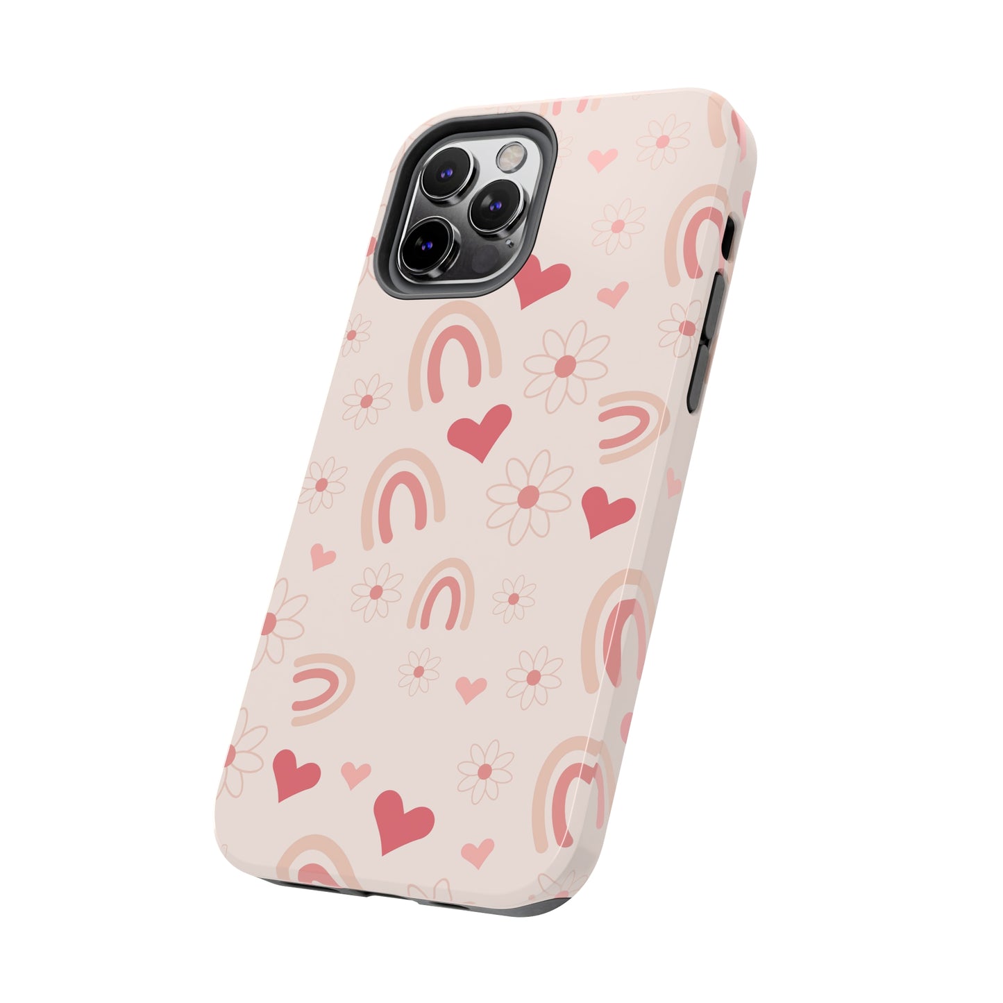 Pink Boho Rainbow print Design Tough Phone Case compatible with a large variety of iPhone models, Gift, Phone Case