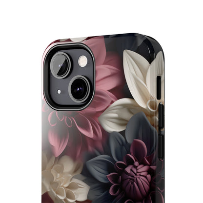 Elegant Dahlias design Tough Phone Case compatible with a large variety of iPhone models, Birthday Gift, Phone Case