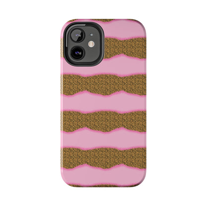 Girly Cheetah Wave Design Phone Case- Lightweight, Impact Resistant Cover for iPhone 6, 6s, 12, 13, 14, 15