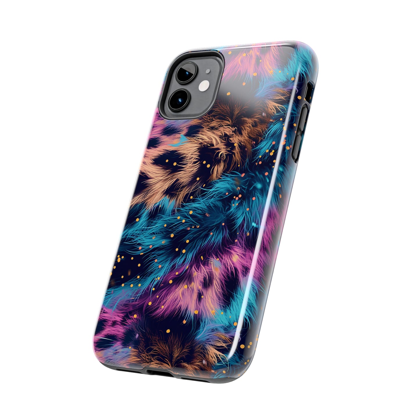 Multicolor unique leopard Pattern Design Tough Phone Case compatible with a large variety of iPhone models, Gift, Phone Case