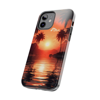 Sunset Beach Design iPhone Case, Beautiful Beach Scene, Artsy Surf Design, Protective Phone Cover compatible with a large variety of iPhone models, Phone Case, Gift