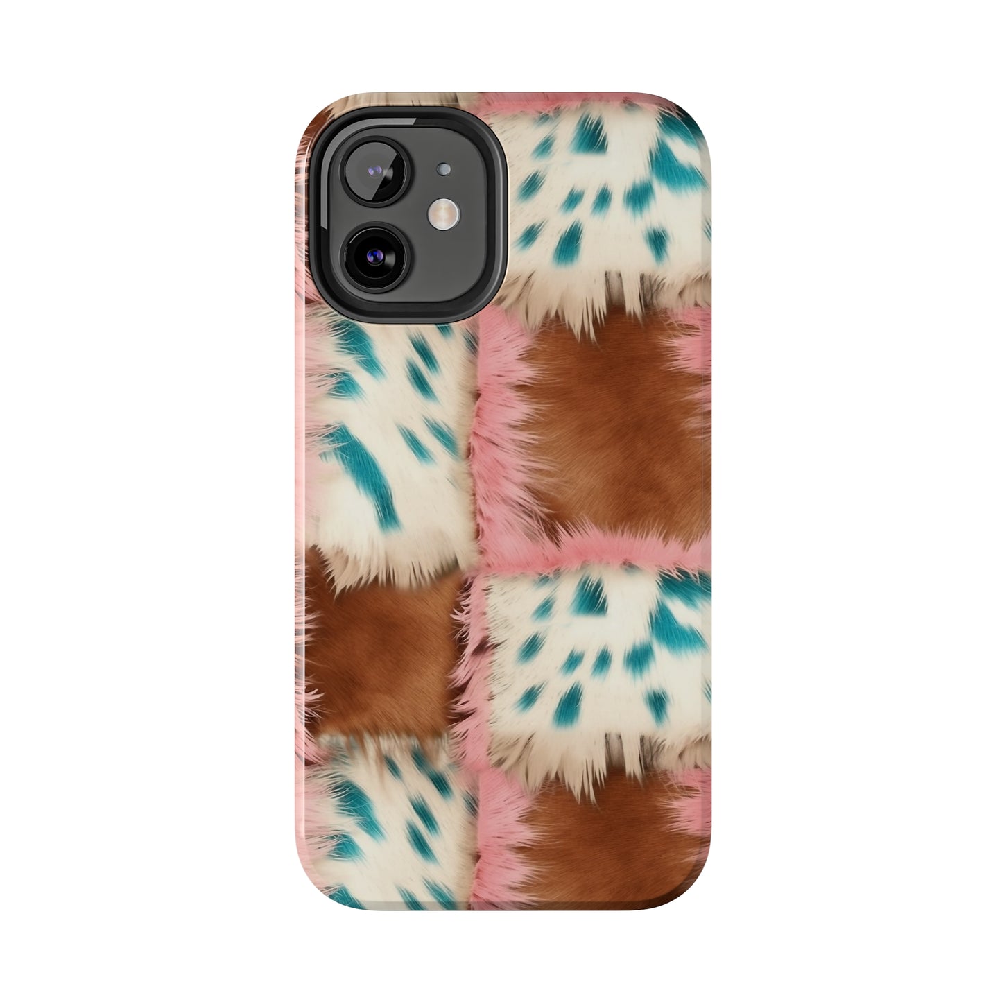 Modern Cowgirl Cowhide Design Pattern Print Tough Phone Case compatible with a large variety of phone models, Phone Case, Gift