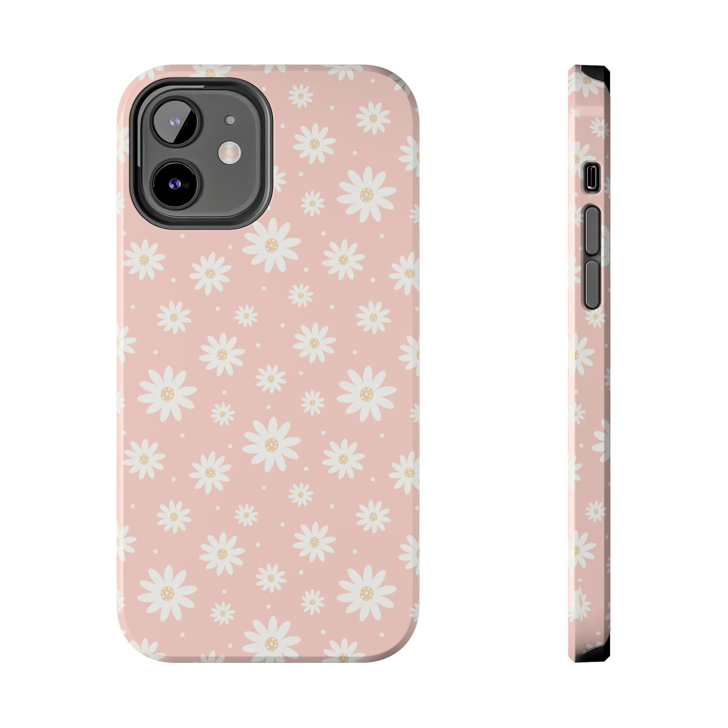 Cute Minimalist Flowers and Polka Dots Digital print Design Tough Phone Case compatible with a large variety of iPhone models, Gift, Phone Case