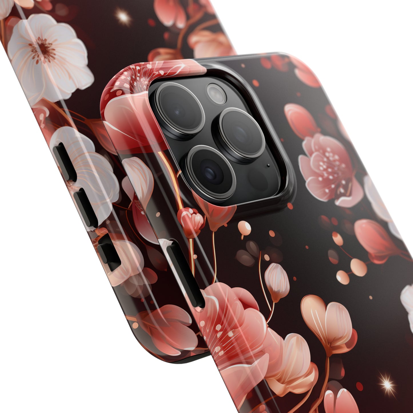 Pretty Pink Flowers Pattern Design Tough Phone Case compatible with a large variety of iPhone models, Gift, Phone Case