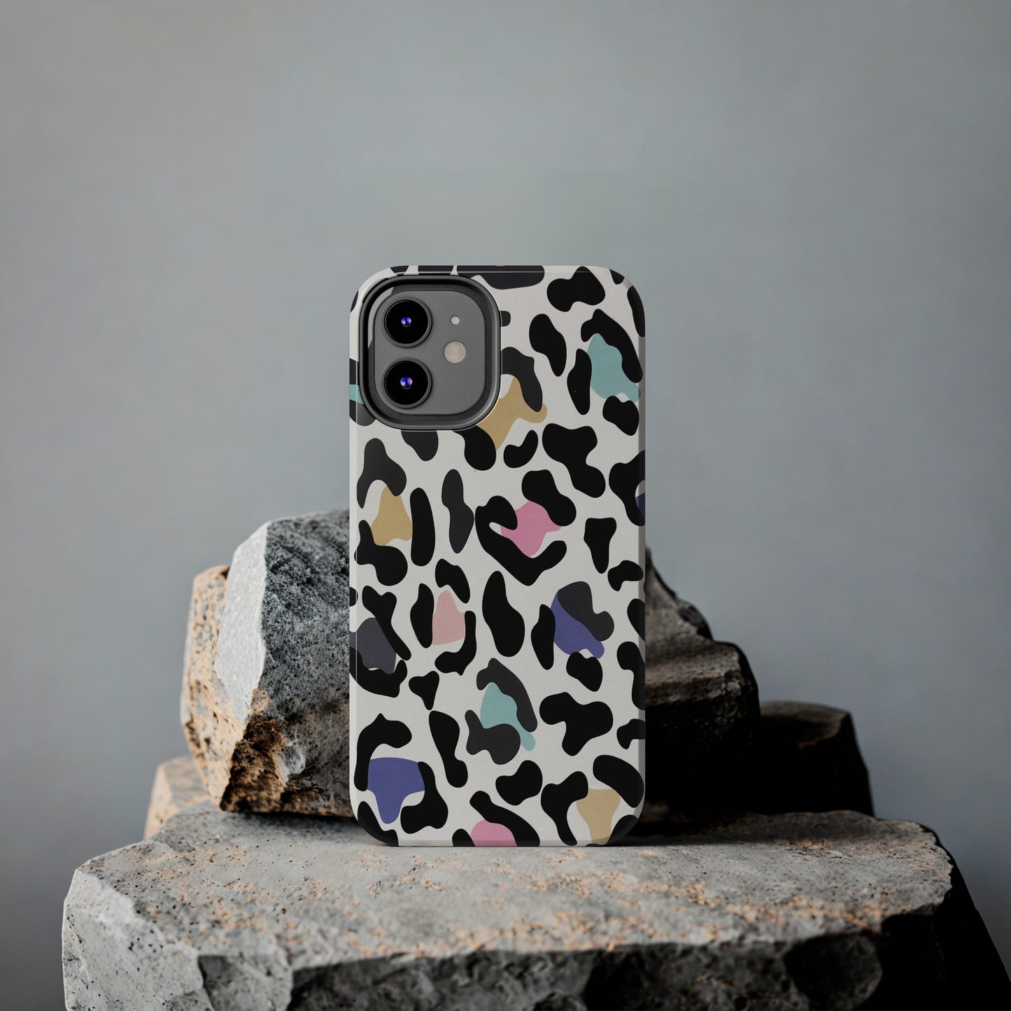 Rainbow Leopard Print design Tough Phone Case compatible with a large variety of iPhone models, Birthday Gift, Phone Case