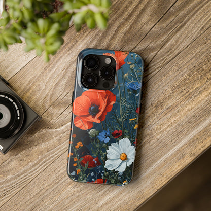 Wildflowers Vibrant Tones Digital print Design Tough Phone Case compatible with a large variety of iPhone models, Gift, Phone Case