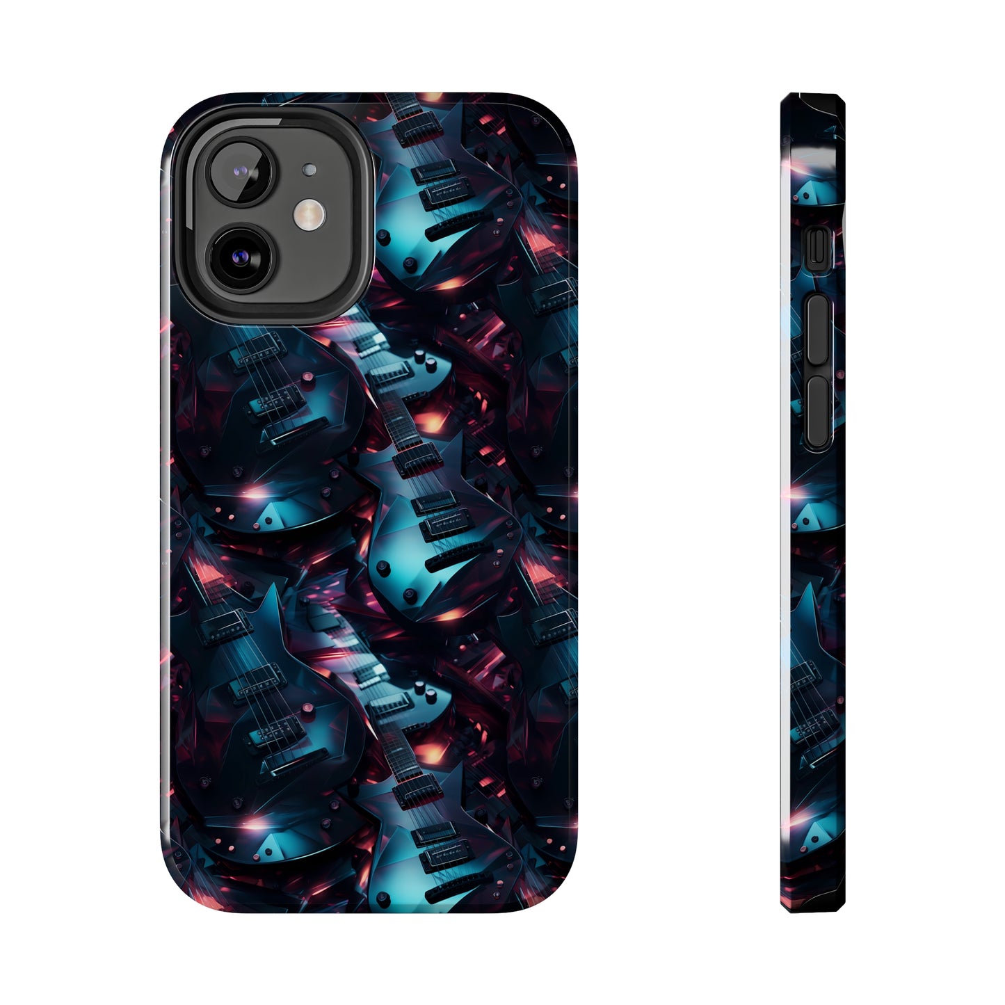 Guitar Pattern Design Tough Phone Case compatible with a large variety of iPhone models, Phone Case, Birthday Gift