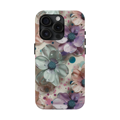 Fun Pastel Flowers Digital print Design Tough Phone Case compatible with a large variety of iPhone models, Gift, Phone Case