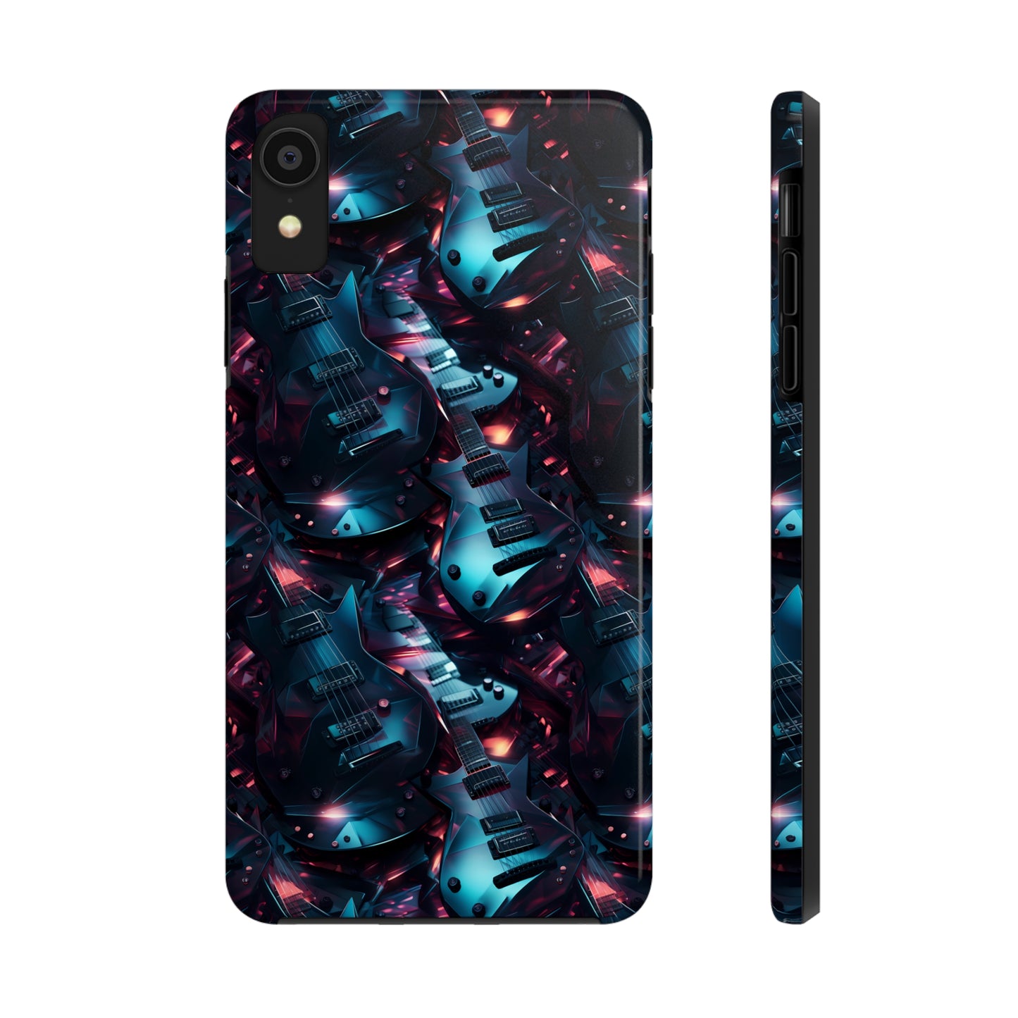 Guitar Pattern Design Tough Phone Case compatible with a large variety of iPhone models, Phone Case, Birthday Gift