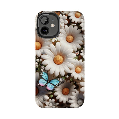 Butterflies, Leopard Print & Daisies Digital print Design Tough Phone Case compatible with a large variety of iPhone models,Gift, Phone Case