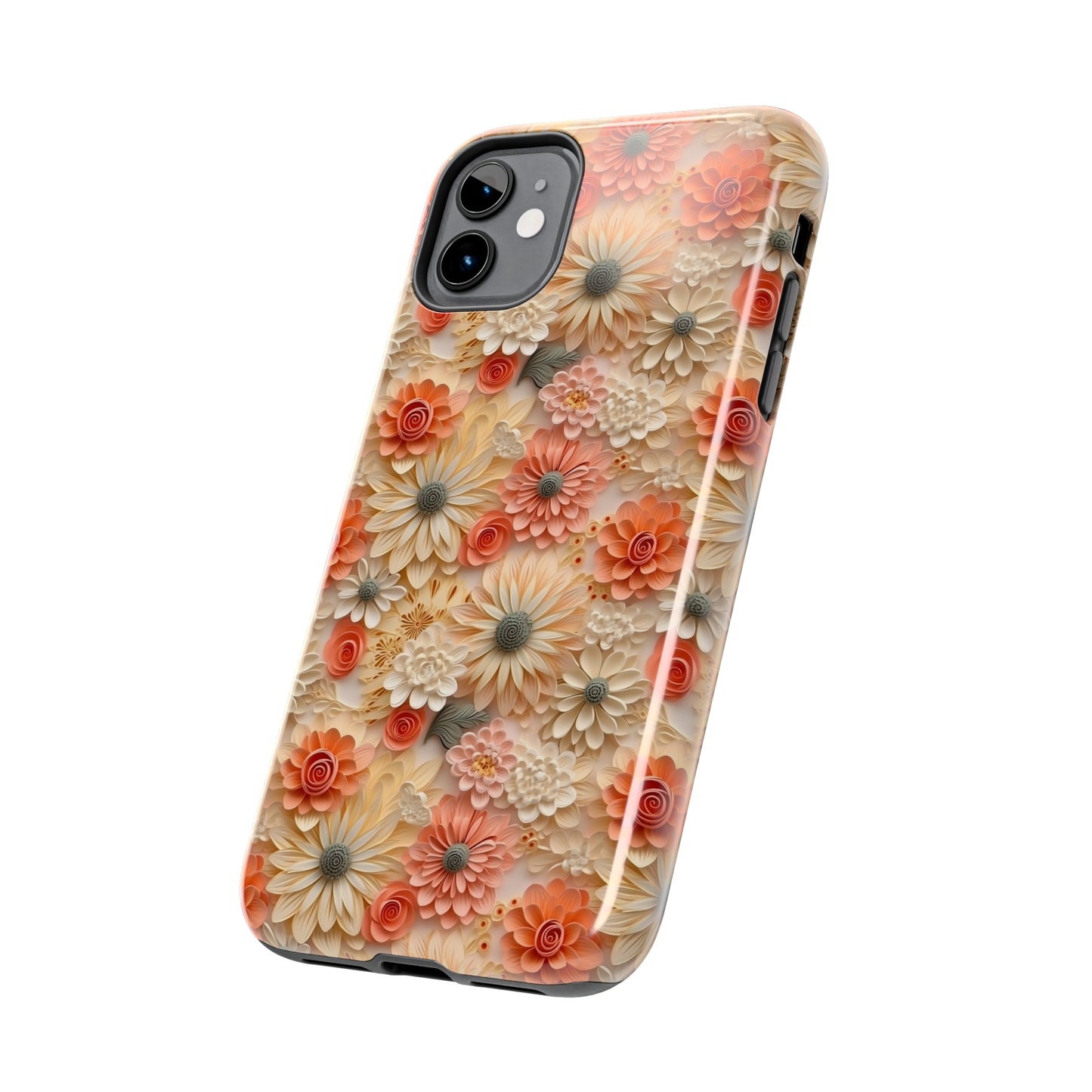 3D Wildflower Floral Pattern print design Phone Case- Lightweight, Impact Resistant Cover for iPhone 6, 6s, 12, 13, 14, 15