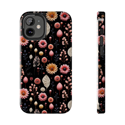 Floating Flowers print design Tough Phone Case compatible with a large variety of iphone models