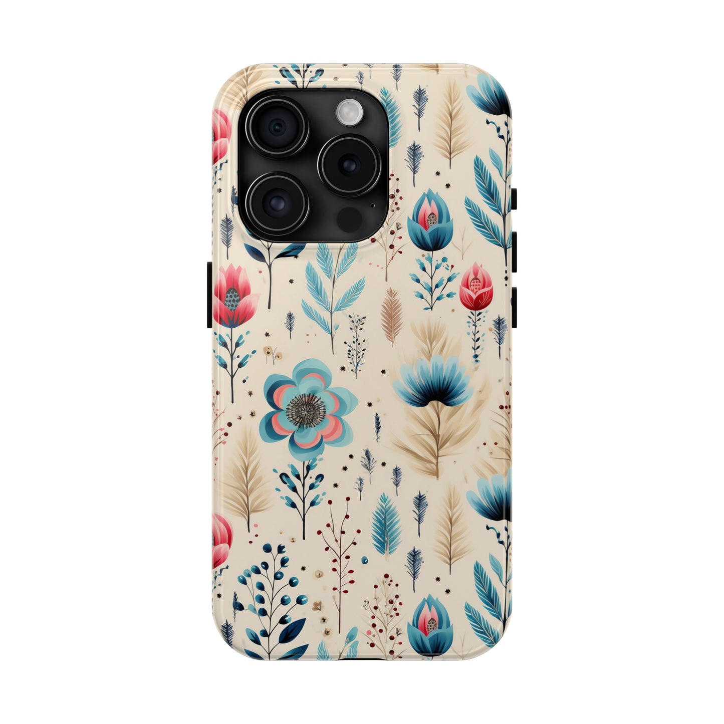 Boho Floral Pattern design Tough Phone Case compatible with a large variety of iphone models