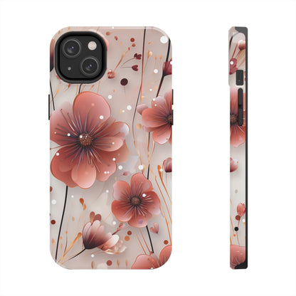 Pretty Mauve Flowers Pattern Design Tough Phone Case compatible with a large variety of iPhone models, Gift, Phone Case