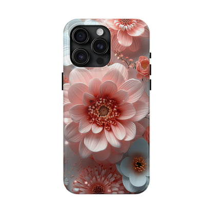 Beautiful 3D Pink & White Floral Design Tough Phone Case.