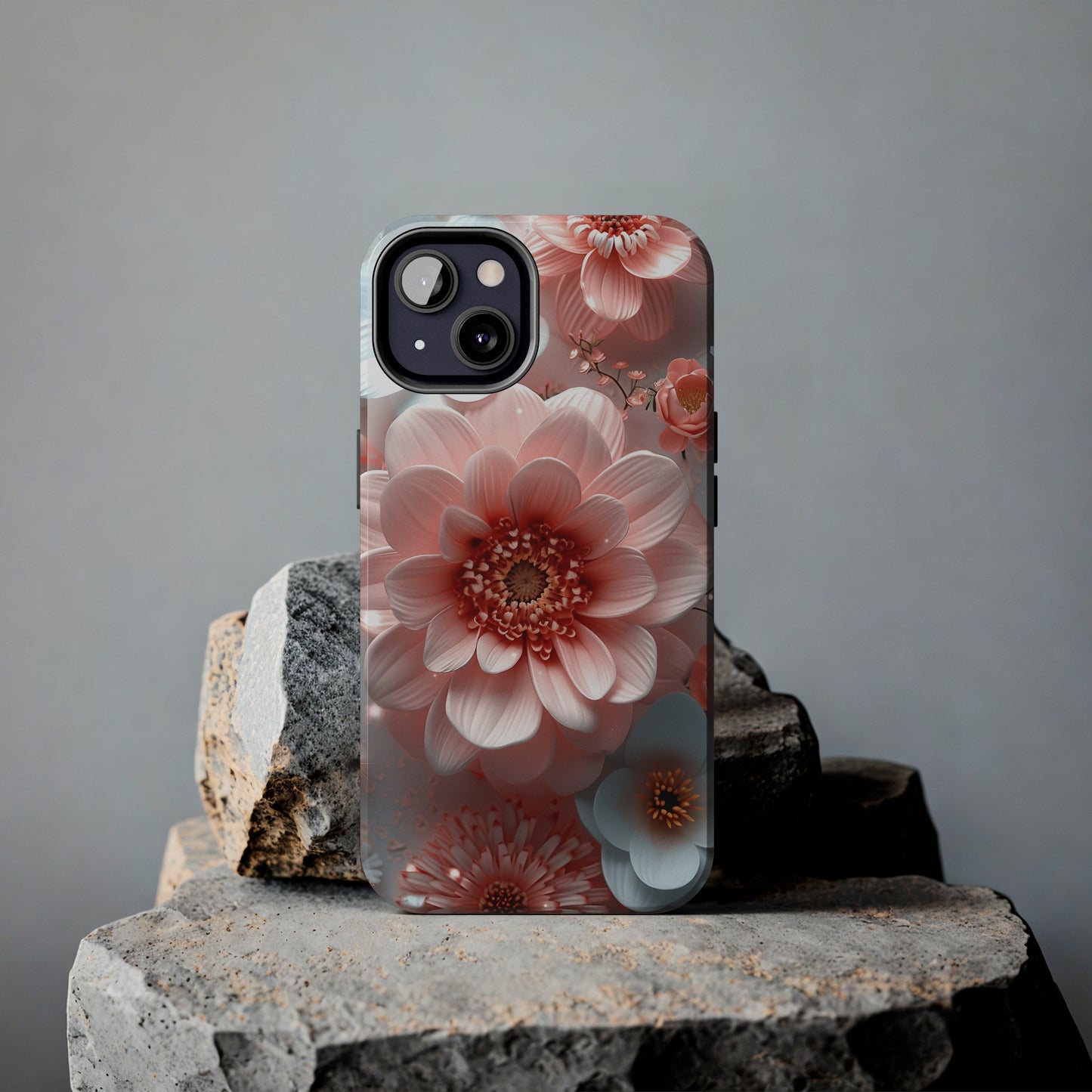 Beautiful 3D Pink & White Floral Design Tough Phone Case.