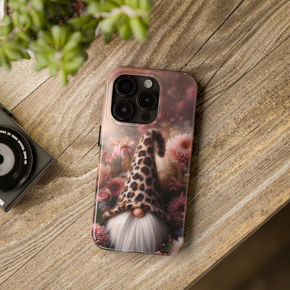 Leopard Print Fantasy Gnome Design Phone Case- Lightweight, Impact Resistant Cover for iPhone 6, 6s, 12, 13, 14, 15